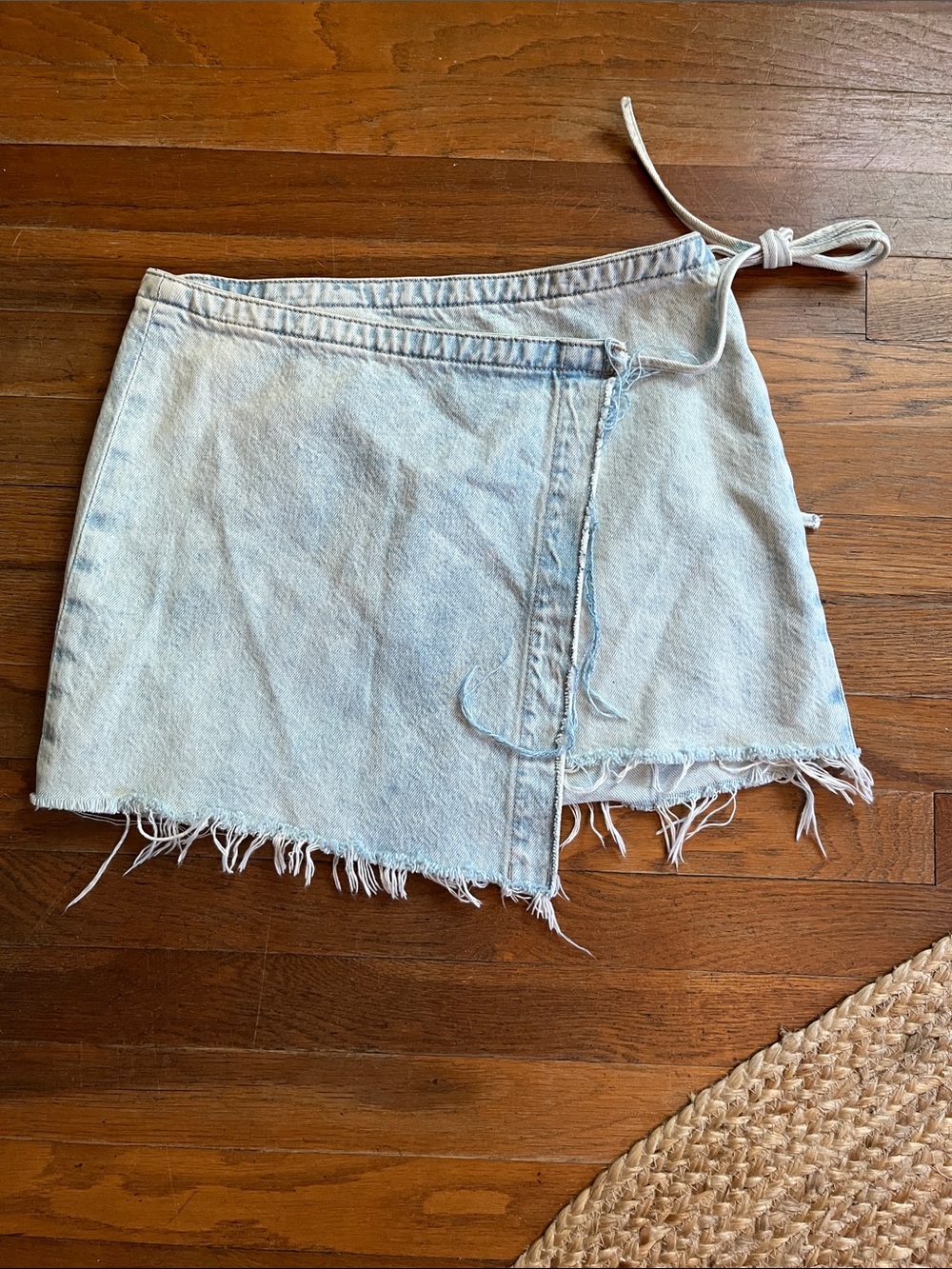 MOTHER Light Blue Denim wrap skirt